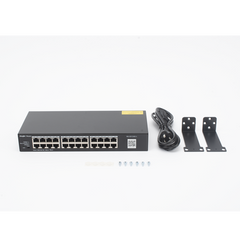 Switch no administrable, con 24 puertos Gigabit, Visible en la Topología