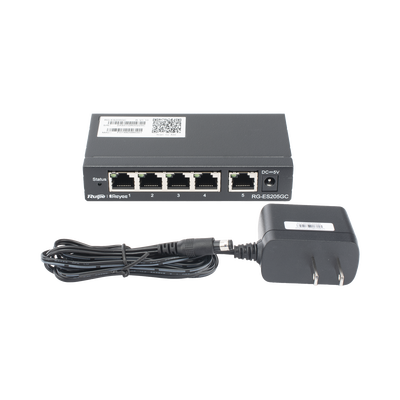 Switch Administrable con 5 puertos Gigabit, gestión gratuita desde la nube