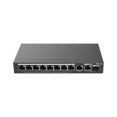 Switch Administrable con 8 puertos Gigabit PoE, 2 Uplinks Gigabit (1 SFP), gestión gratuita desde la nube