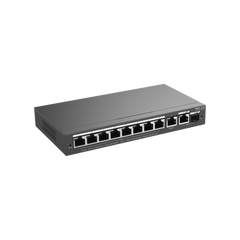 Switch Administrable con 8 puertos Gigabit PoE, 2 Uplinks Gigabit (1 SFP), gestión gratuita desde la nube