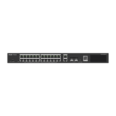 Switch Smart PoE con 24 puertos Gigabit PoE 802.3af/at + 2 SFP para fibra 1Gb, gestión gratuita desde la nube, 370w