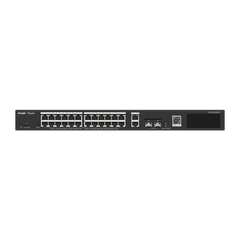 Switch Smart PoE con 24 puertos Gigabit PoE 802.3af/at + 2 SFP para fibra 1Gb, gestión gratuita desde la nube, 370w