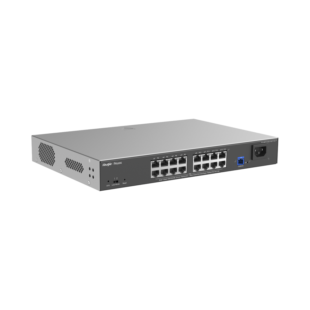 e-Lighten ONU / Switch PoE+ Hibrido, Capa 2 con un Puerto PON 1G SC/UPC y 16 Puertos Ethernet PoE+ 1G hasta 240 Watts y 100 Clientes