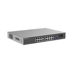 e-Lighten ONU / Switch PoE+ Hibrido, Capa 2 con un Puerto PON 1G SC/UPC y 16 Puertos Ethernet PoE+ 1G hasta 240 Watts y 100 Clientes