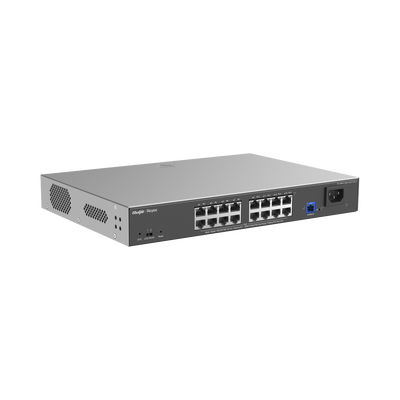e-Lighten ONU / Switch PoE+ Hibrido, Capa 2 con un Puerto PON 1G SC/UPC y 16 Puertos Ethernet PoE+ 1G hasta 240 Watts y 100 Clientes