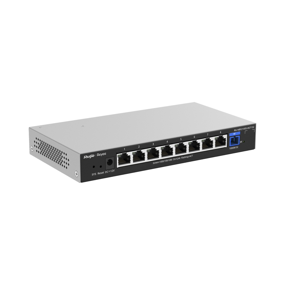 e-Lighten ONU / Switch Hibrido, Capa 2 con un Puerto PON 1G SC/UPC y 8 Puertos Ethernet 1G hasta 100 Clientes