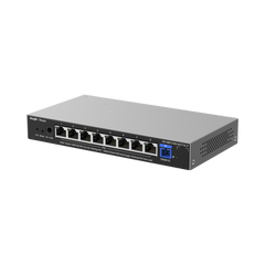 e-Lighten ONU / Switch PoE+ Hibrido, Capa 2 con un Puerto PON 1G SC/UPC y 8 Puertos Ethernet PoE+ 1G hasta 120 Watts y 100 Clientes