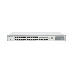 Switch Administrable L2 PoE+ hasta 370W, 24 Puertos Eth 1G, 4 puertos SFP 1G, Administración Remota en la Nube.