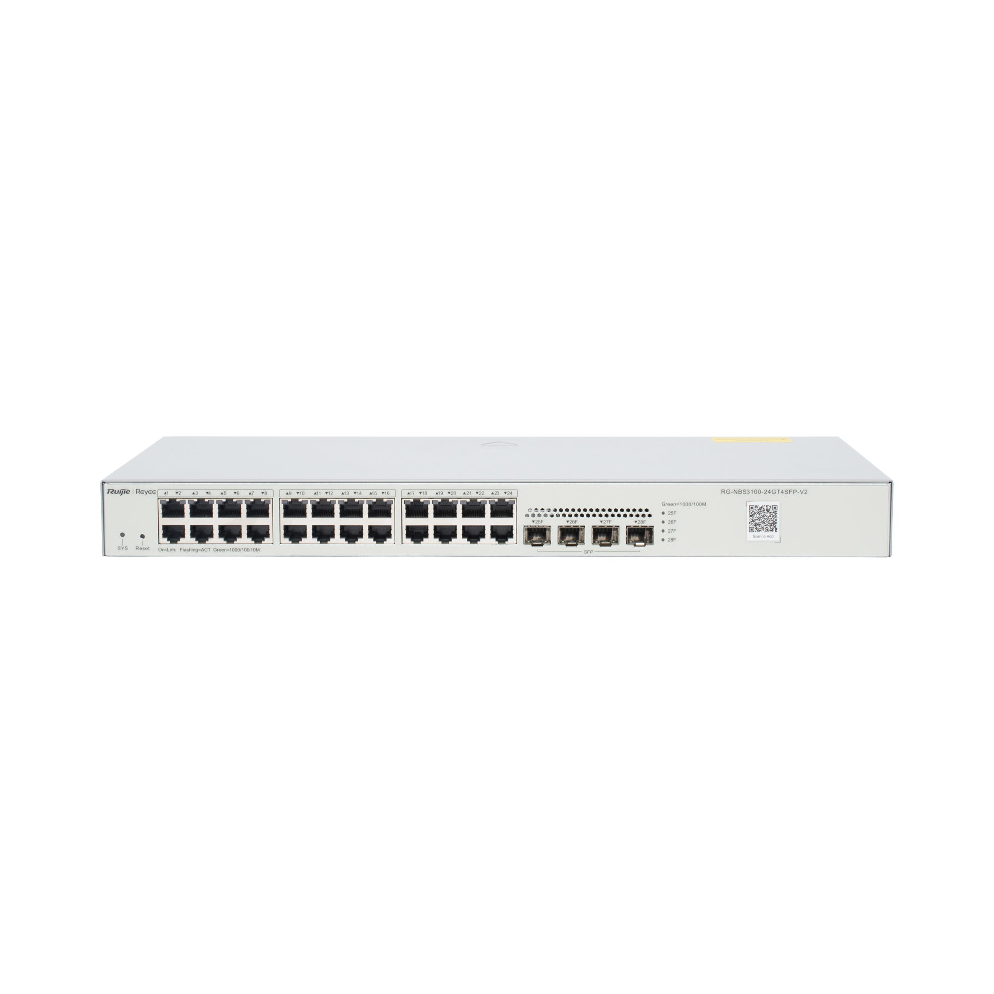 Switch Administrable L2, 24 Puertos Eth 1G, 4 puertos SFP 1G, Administración Remota en la Nube.