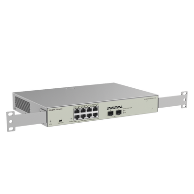 Switch Administrable PoE Capa 2 con 8 puertos Gigabit PoE 802.3af/at + 2 SFP para fibra 1Gb, gestión gratuita desde la nube, 125w