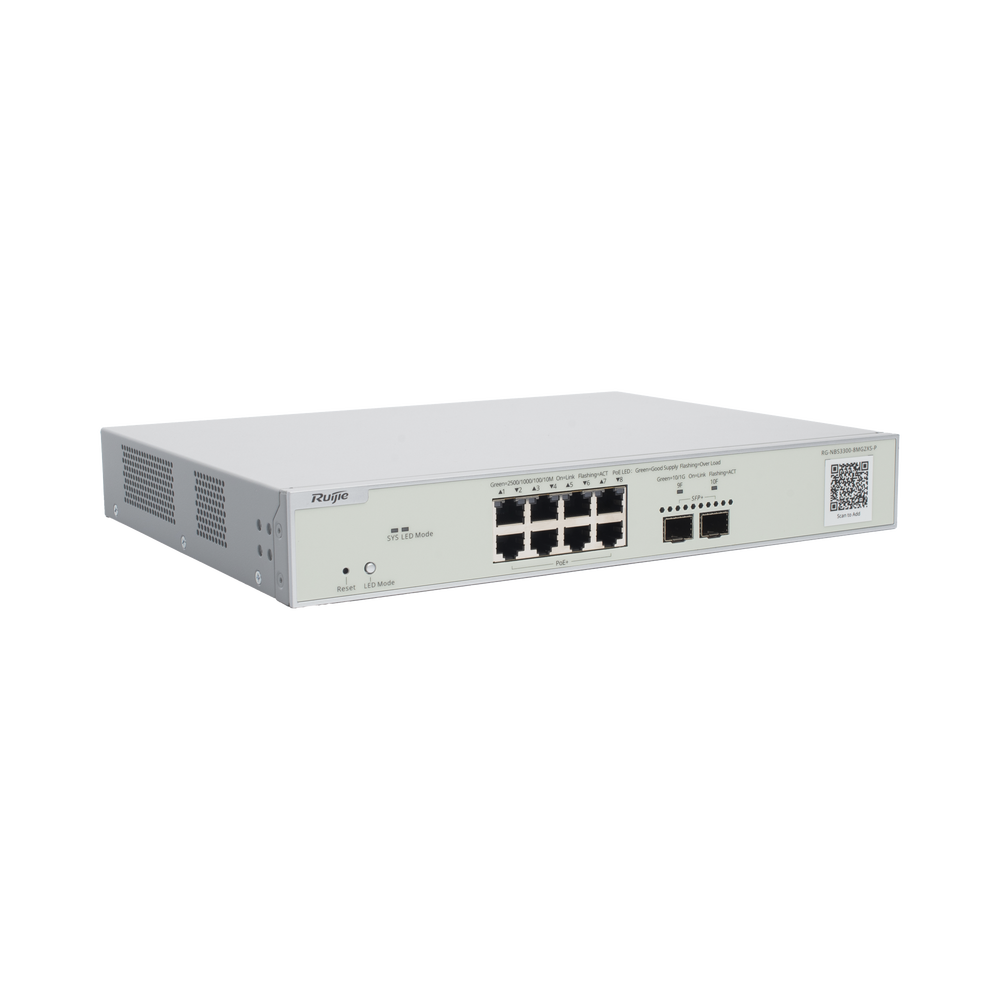 Switch Multi-Gigabit PoE+ Capa 2 con 8 Puertos 2.5G PoE+ hasta 240W y 2 Uplink SFP+ 10G ,Administrable Cloud, Diseñado Para Access Points WiFi 6/7