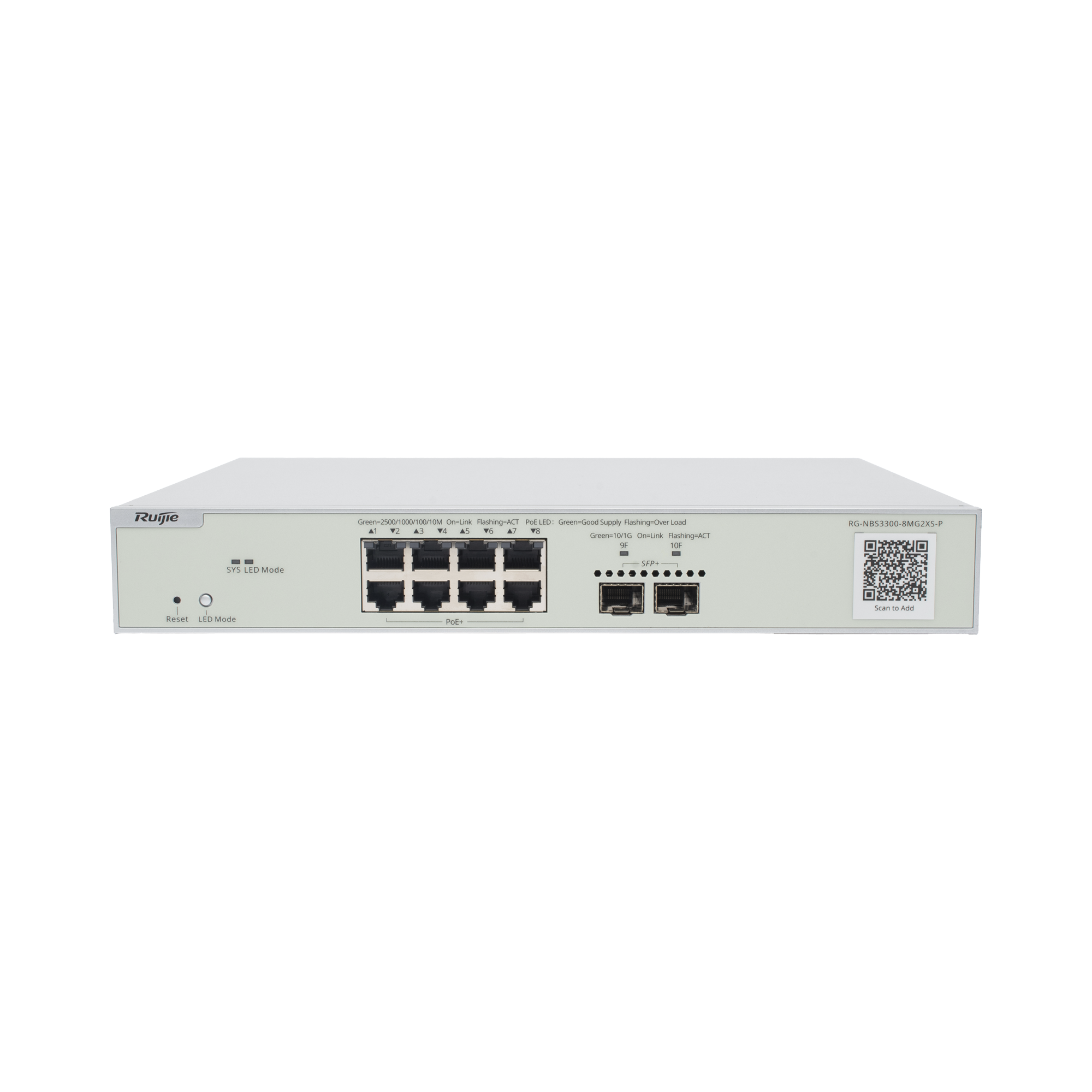 Switch Multi-Gigabit PoE+ Capa 2 con 8 Puertos 2.5G PoE+ hasta 240W y 2 Uplink SFP+ 10G ,Administrable Cloud, Diseñado Para Access Points WiFi 6/7