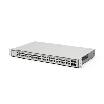 Switch Administrable Capa 3 con 48 puertos Gigabit + 4 SFP+ para fibra 10Gb, gestión gratuita desde la nube