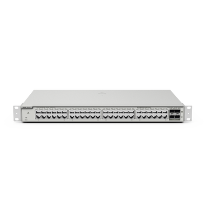 Switch Administrable Capa 3 con 48 puertos Gigabit + 4 SFP+ para fibra 10Gb, gestión gratuita desde la nube