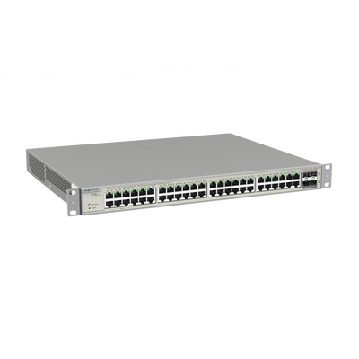Switch Administrable Capa 3 con 48 puertos Gigabit PoE 802.3af/at + 4 SFP+ para fibra 10Gb, gestión gratuita desde la nube, 740W