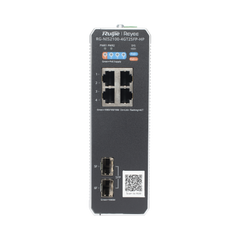 Switch Industrial PoE+ hasta 180 watts , Ideal para temperaturas Extremas y protección contra descargas, 1 puerto PoE++ 60W y 3 puertos PoE+ 30W, 2 SFP Uplink