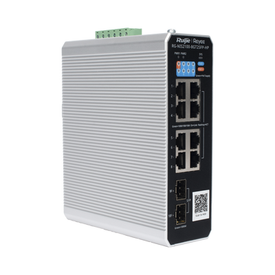 Switch Industrial PoE hasta , Ideal para temperaturas Extremas y protección contra descargas, 1 x PoE++ Port, 7 x PoE+ Ports, and 2 x SFP Uplink Ports