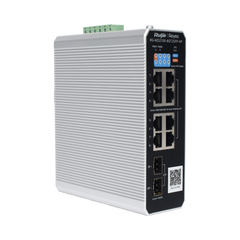 Switch Industrial PoE hasta , Ideal para temperaturas Extremas y protección contra descargas, 1 x PoE++ Port, 7 x PoE+ Ports, and 2 x SFP Uplink Ports