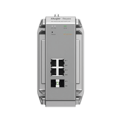 Switch Industrial PoE hasta , Ideal para temperaturas Extremas y protección contra descargas, 4 Puertos Gigabit PoE 802.3 af/at, 2 puertos SFP Administrable Cloud