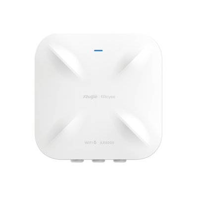 Punto de Acceso Mesh Wi-Fi 6 Industrial para Exterior Omnidireccional 5.95Gbps, MU-MIMO 4x4, 360°, Filtros Anti Interferencia y Auto Optimización con IA, puerto eth 2.5G y SFP
