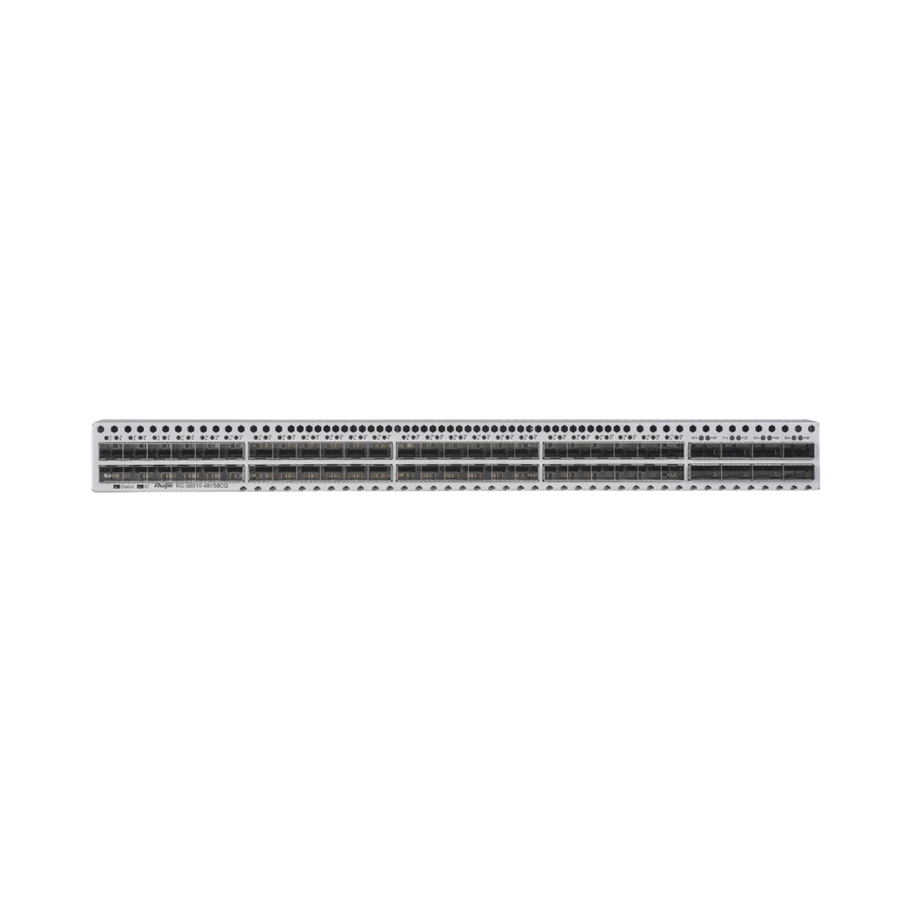 Switch Data Center con 48 Puertos SFP+ 10G y 8 Puertos QSFP28 100G, M-LAG/VSU/de-stacking para Mayor Disponibilidad y Alto Rendimiento