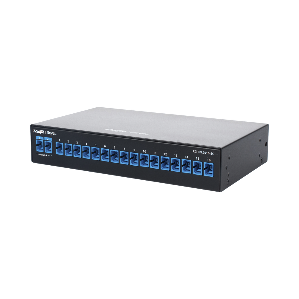 e-Lighten Splitter Pasivo 2/16, Puertos PON SC/UPC, Frecuencias soportadas de 1260nm a 1650nm con hasta 500 mW de Potencia de Entrada