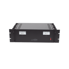Fuente de poder  13.8Vcc, 35A, lineal regulada con circuito cargador de baterías, para instalación en rack