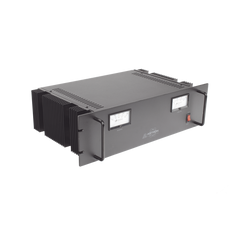 Fuente de poder  13.8Vcc, 35A, lineal regulada con circuito cargador de baterías, para instalación en rack