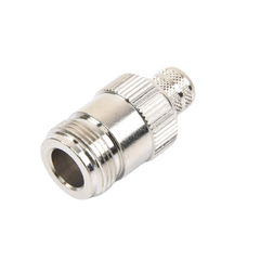 Conector N Hembra Inverso de Anillo Plegable para Cables 9913, RG-8/U, LMR-400, Grupo I, Níquel/ Oro/ Teflón.