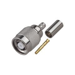 Conector TNC Macho Inverso de Anillo Plegable para Cable RG-58/U, Níquel/ Oro/ Teflón.