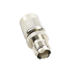Adaptador en Línea, de Conector TNC Macho Inverso a TNC Hembra, Nquel/ Oro/ Teflón.