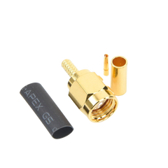 Conector SMA Macho Inverso de Anillo Plegable para Instalar en Cables RG-174/U y RG-316/U.
