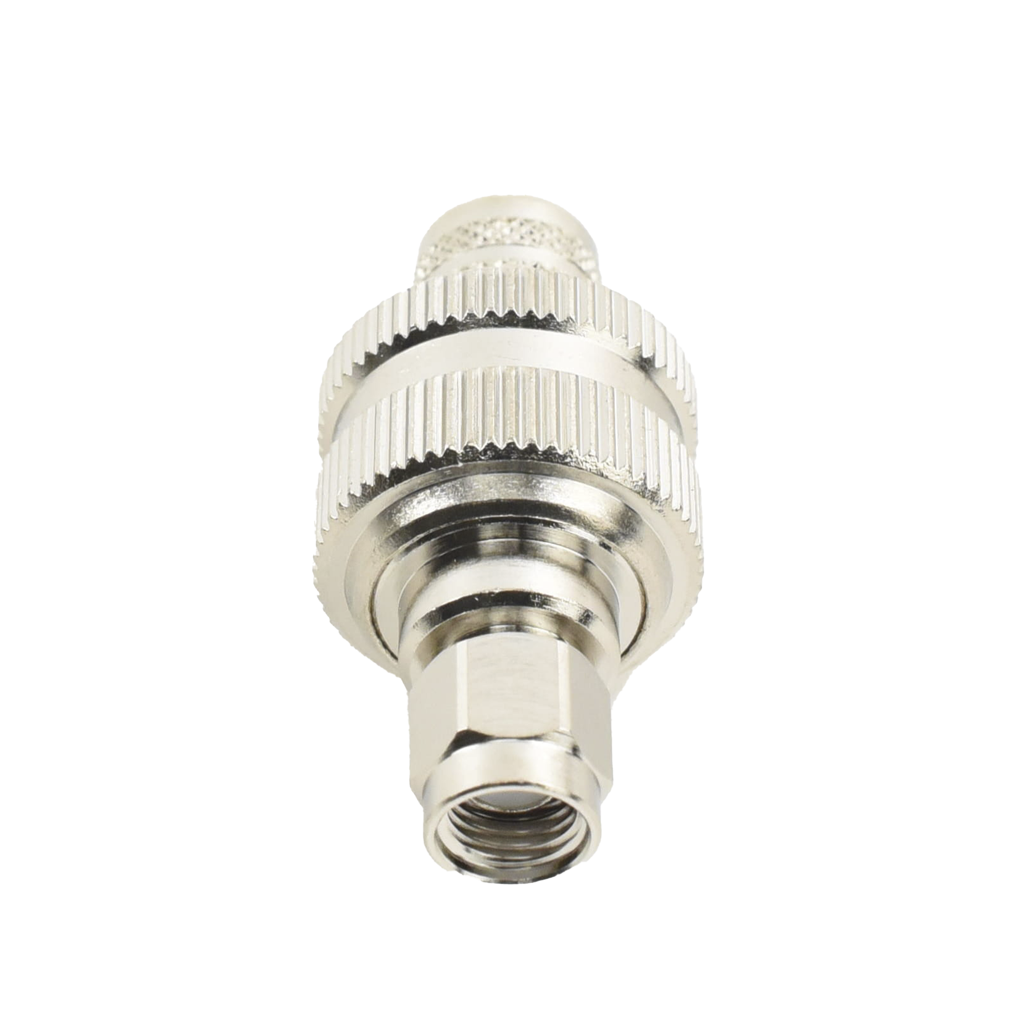 Conector SMA Macho Inverso de Anillo Plegable para RG-8/U, 9913, LMR-400, Níquel/ Oro/ Teflón.