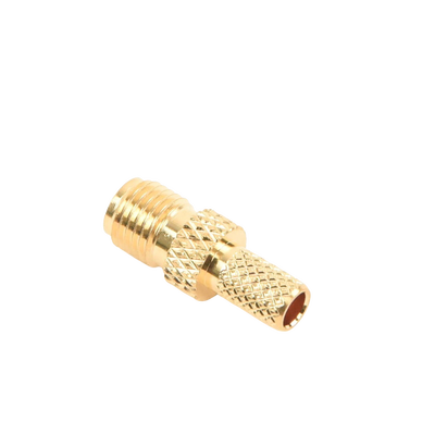 Conector SMA hembra inverso de anillo plegable para cable RG-58/U, Oro/ Oro Teflón.