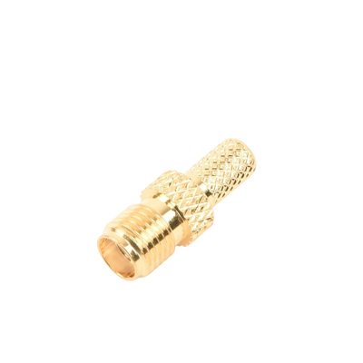 Conector SMA hembra inverso de anillo plegable para cable RG-58/U, Oro/ Oro Teflón.