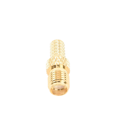 Conector SMA hembra inverso de anillo plegable para cable RG-58/U, Oro/ Oro Teflón.