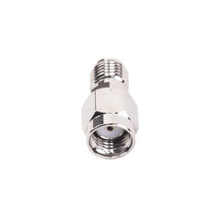 Adaptador en Línea de Conector SMA Macho Inverso a SMA Hembra, Níquel/ Oro/ Teflón.