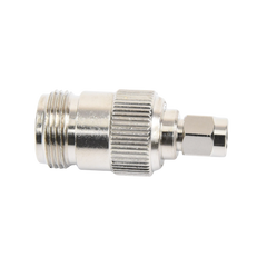 Adaptador en Línea, de Conector SMA Macho Inverso a N Hembra, Níquel/ Oro/ Teflón.