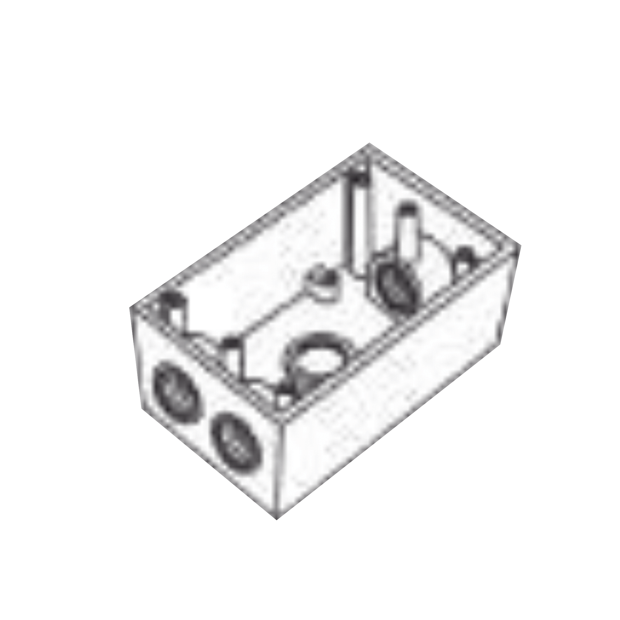 Caja Condulet FS de 3/4" ( 19.05 mm ) con cuatro bocas a prueba de intemperie.