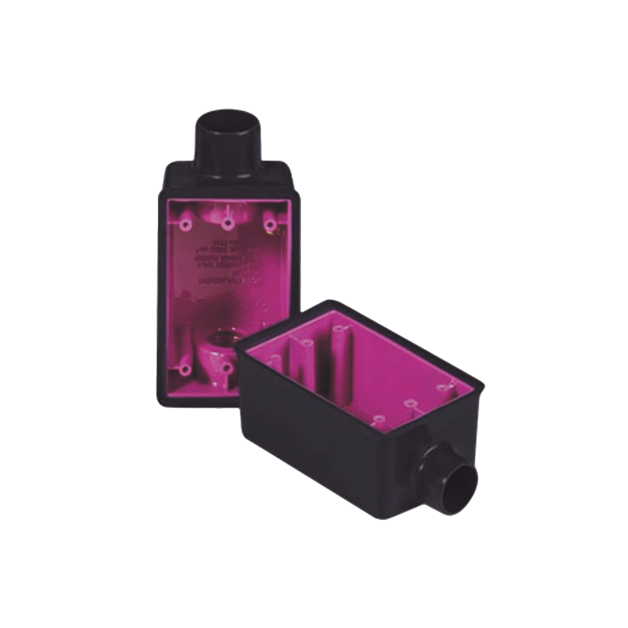 Caja Rectangular de 3/4 / 1 Entrada / Con Recubrimiento Exterior de PVC e Interior Purpura