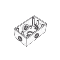 Caja Condulet FS de 1" (25.4 mm) con cinco bocas a prueba de intemperie.