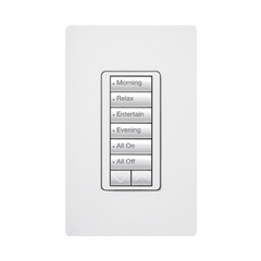 (RadioRA2) Teclado Seetouch Hibrido 6 botones, 2 botones subir/bajar, programe escenas diferentes en cada botón,puede instalarse en un interruptor de luz.