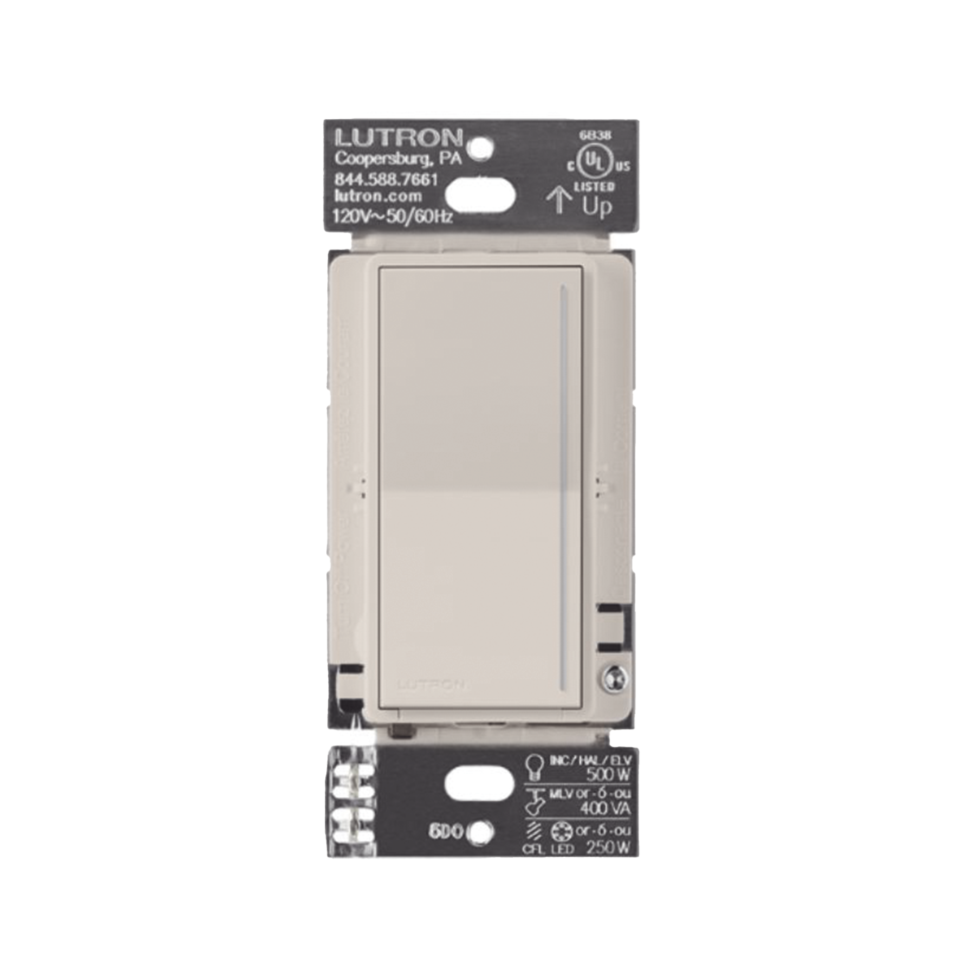 (RadioRa3) Atenuador táctil Sunnata Dimmer PRO color taupe, requiere cable neutro / soporta 250W LED