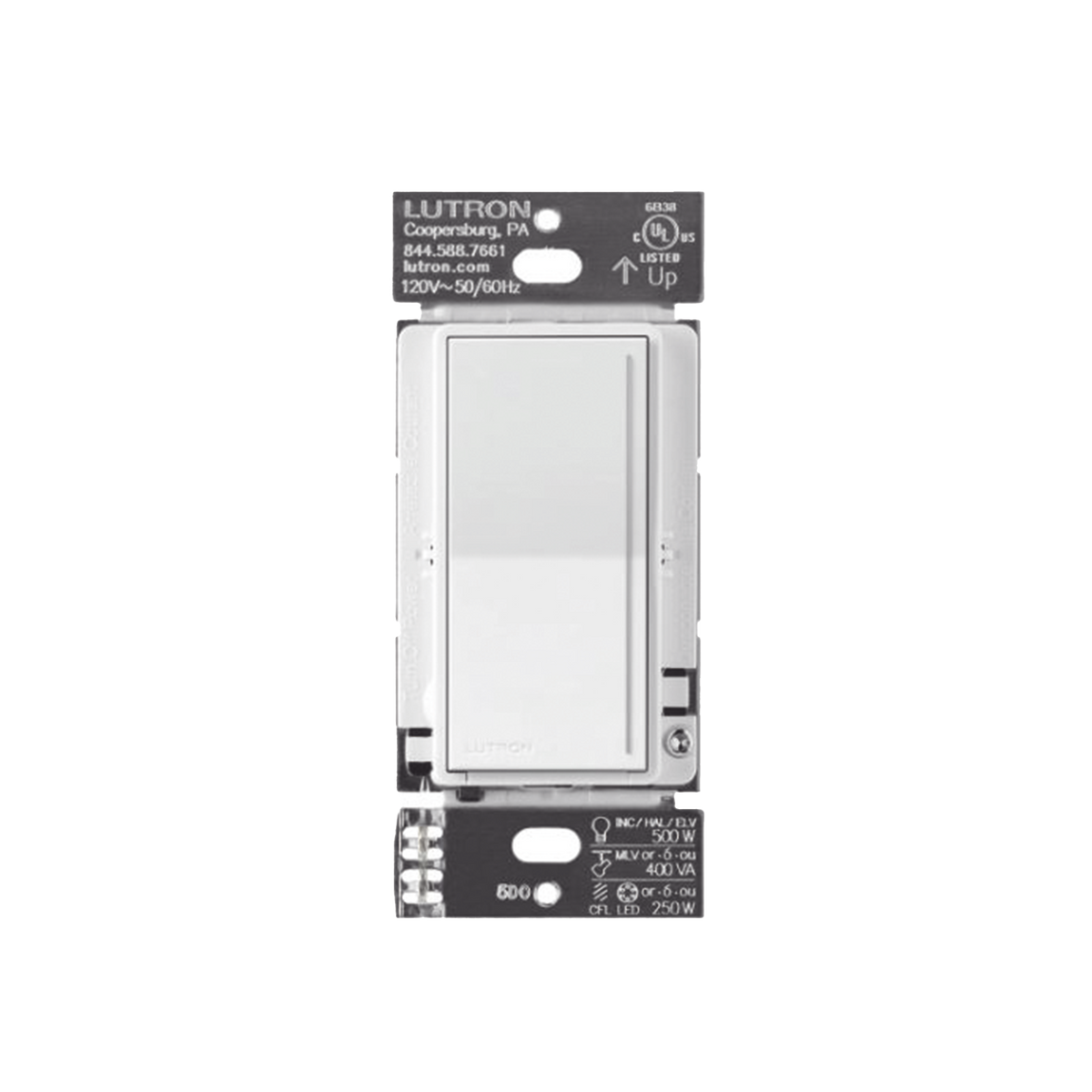 (RadioRa3) )Atenuador (dimmer) Auxiliar de pared, compañero de atenuadores multilocación. Usar en 3 vías o escalera.