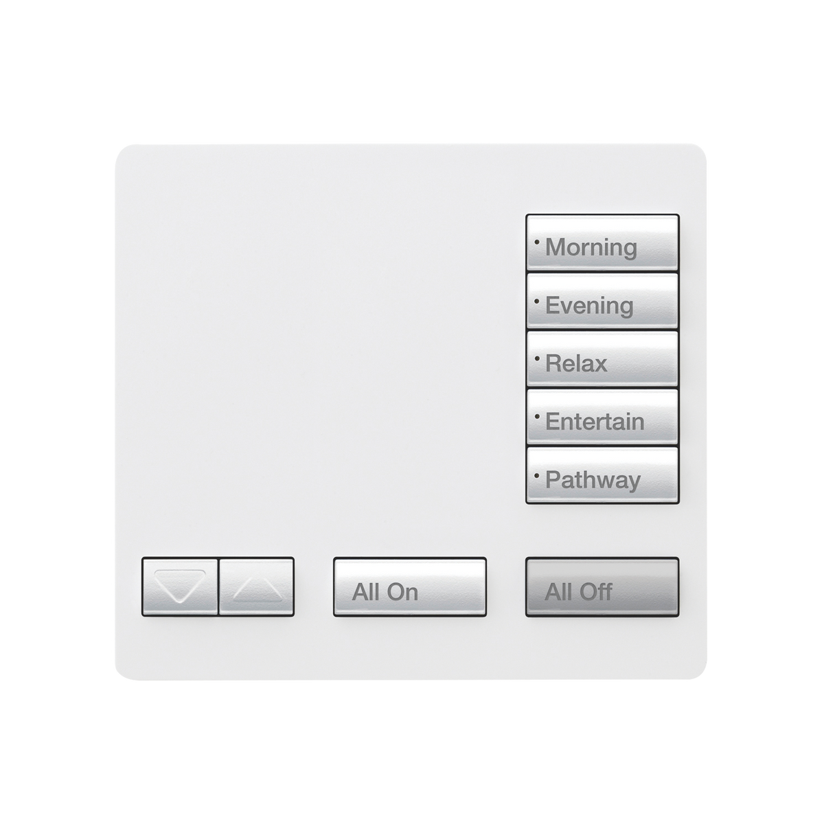Teclado seetouch, sobre mesa 5 botones,  Botonera Retroiluminada / programe escenas diferentes en cada botón.