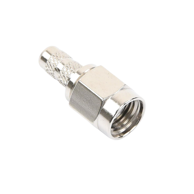 Conector SMA Macho de anillo plegable para cable RG-58/U, Niquel / Oro / Teflón.