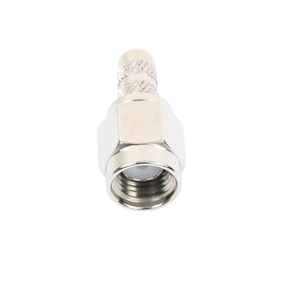 Conector SMA Macho de anillo plegable para cable RG-58/U, Niquel / Oro / Teflón.
