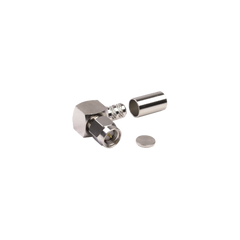 Conector SMA Macho en A/R de Anillo Pegable para Cable RG-8/X, LMR-240, 9258, Niquel/Oro/Teflón.