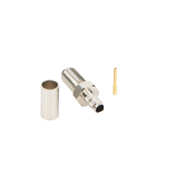 Conector SMA Hembra de Anillo Plegable para Cable RG-58/U, Niquel/ Oro / Teflón.