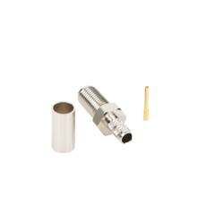Conector SMA Hembra de Anillo Plegable para Cable RG-58/U, Niquel/ Oro / Teflón.